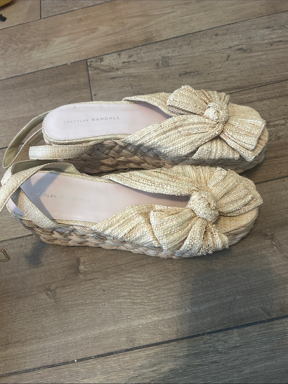 Loeffler Randall Natural Raffia Knot Espadrille Platform Slingback